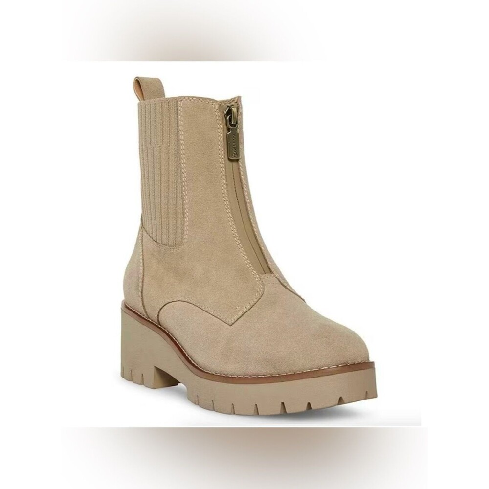 Blondo Demaria Neutral Suede Waterproof Lug Sole Platform Boots Women’s Size 10